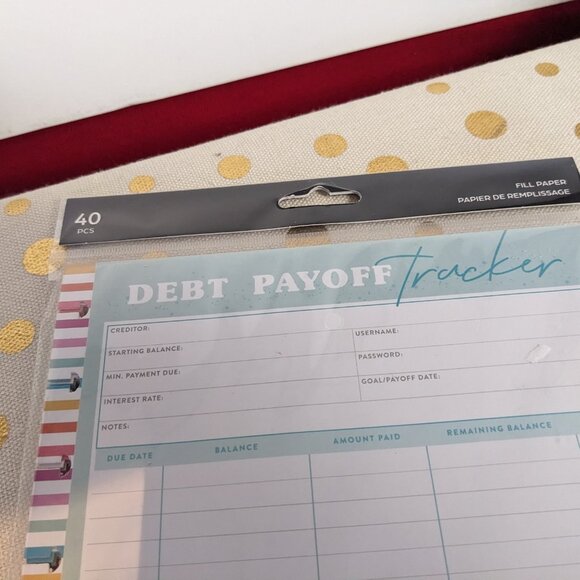 The Happy Planner NWT Debt Payoff Tracker Classic Filler Paper - Picture 3 of 4